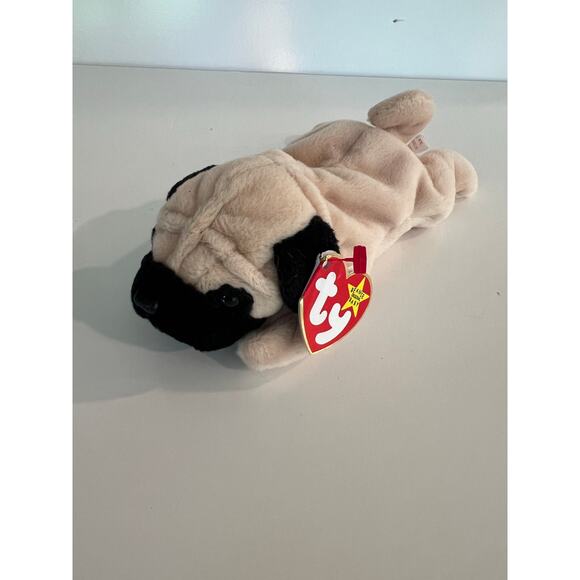Ty Beanie Baby 1996 Pugsly the Pug Dog P.V.C. Pellets Retired JL - Picture 1 of 9